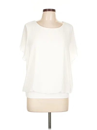 Pre-owned Unbranded Short Sleeve Blouse In White