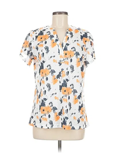 Pre-owned Unbranded Short Sleeve Blouse In White