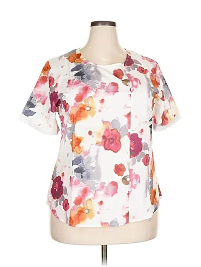 Pre-owned Unbranded Short Sleeve Blouse In White