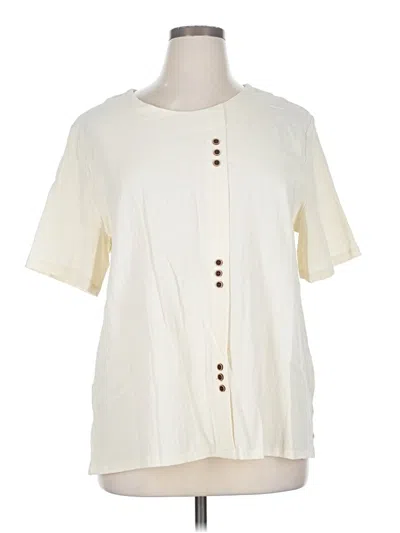 Pre-owned Unbranded Short Sleeve Blouse In White