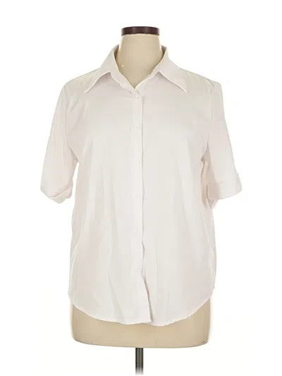 Pre-owned Unbranded Short Sleeve Blouse In White