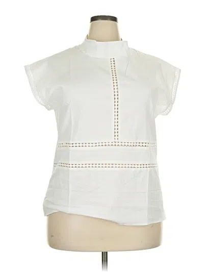Pre-owned Unbranded Short Sleeve Blouse In White