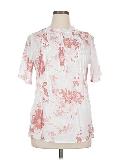 Pre-owned Unbranded Short Sleeve Blouse In White