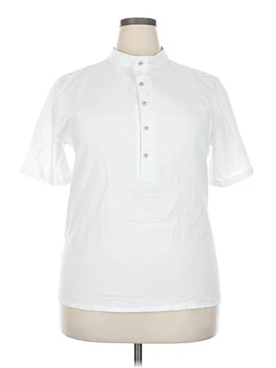 Pre-owned Unbranded Short Sleeve Blouse In White
