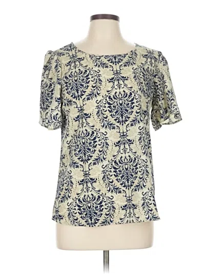 Pre-owned Unbranded Short Sleeve Blouse In White