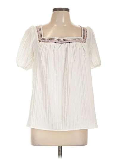 Pre-owned Unbranded Short Sleeve Blouse In White