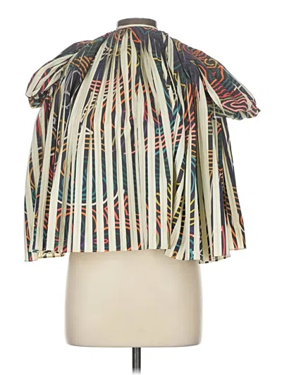 Pre-owned Unbranded Short Sleeve Blouse In White