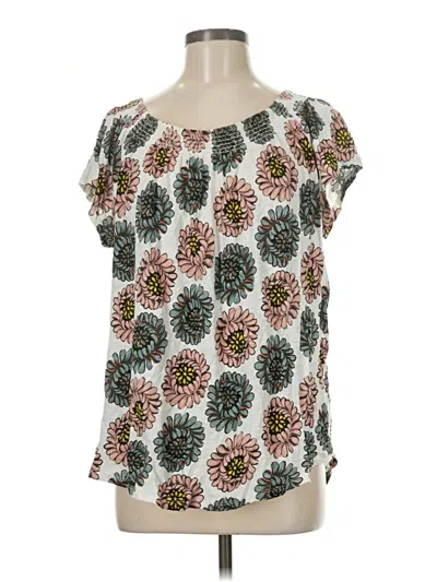 Pre-owned Unbranded Short Sleeve Blouse In White