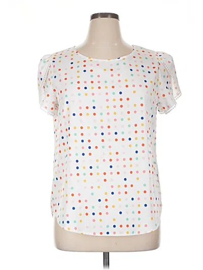Pre-owned Unbranded Short Sleeve Blouse In White