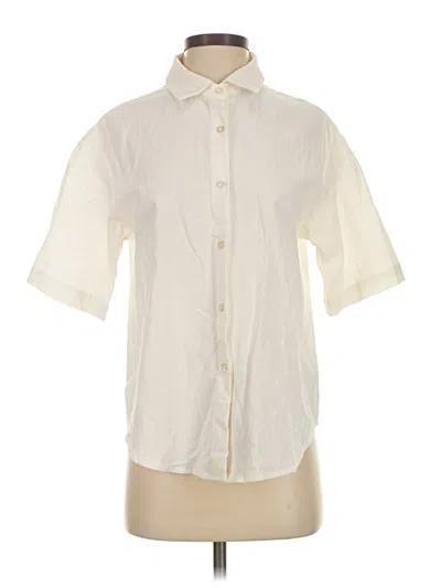 Pre-owned Unbranded Short Sleeve Blouse In White