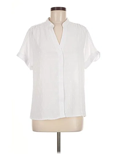 Pre-owned Unbranded Short Sleeve Blouse In White