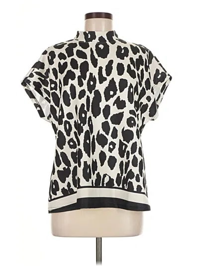 Pre-owned Unbranded Short Sleeve Blouse In White