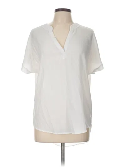 Pre-owned Unbranded Short Sleeve Blouse In White