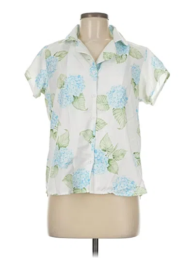 Pre-owned Unbranded Short Sleeve Blouse In White
