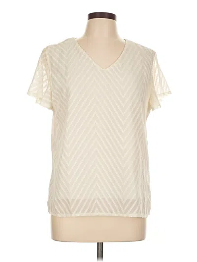 Pre-owned Unbranded Short Sleeve Blouse In White
