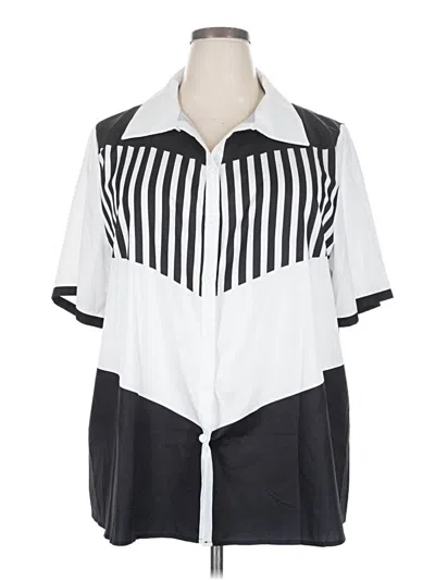 Pre-owned Unbranded Short Sleeve Blouse In White