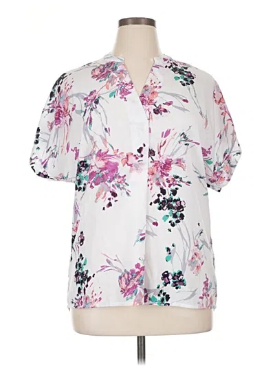 Pre-owned Unbranded Short Sleeve Blouse In White