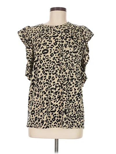 Pre-owned Unbranded Short Sleeve Blouse In White
