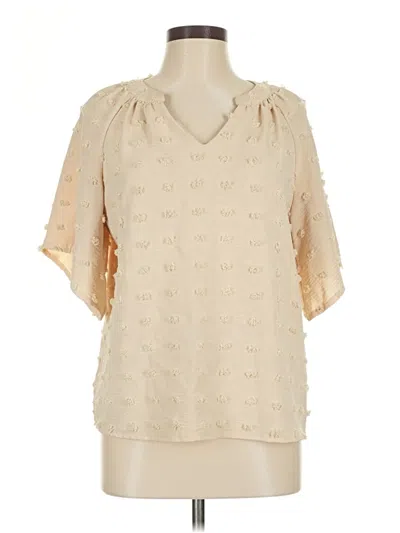 Pre-owned Unbranded Short Sleeve Blouse In White