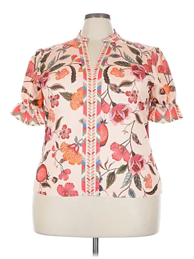 Pre-owned Unbranded Short Sleeve Blouse In White