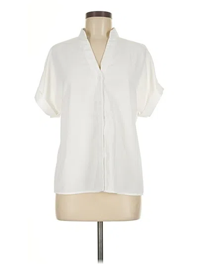 Pre-owned Unbranded Short Sleeve Blouse In White