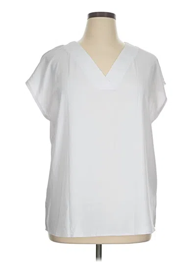 Pre-owned Unbranded Short Sleeve Blouse In White