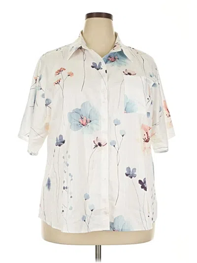 Pre-owned Unbranded Short Sleeve Blouse In White