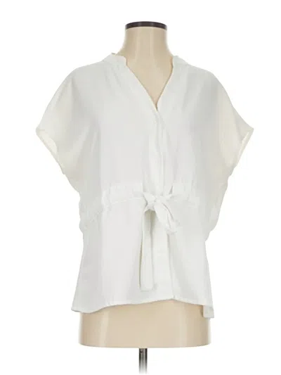 Pre-owned Unbranded Short Sleeve Blouse In White