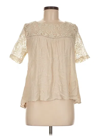 Pre-owned Unbranded Short Sleeve Blouse In White