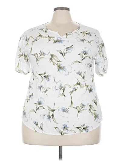 Pre-owned Unbranded Short Sleeve Blouse In White