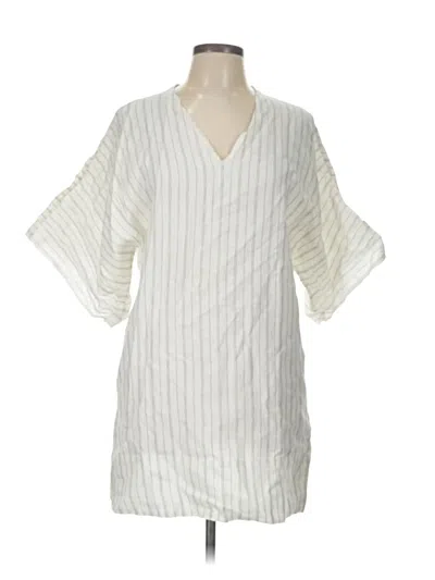 Pre-owned Unbranded Short Sleeve Blouse In White
