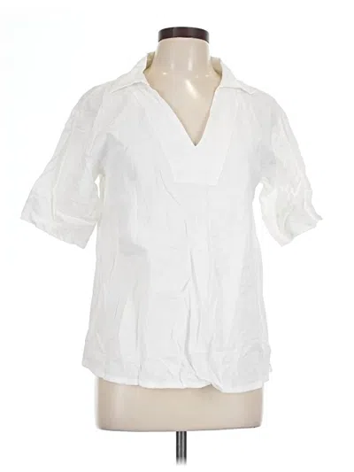 Pre-owned Unbranded Short Sleeve Blouse In White