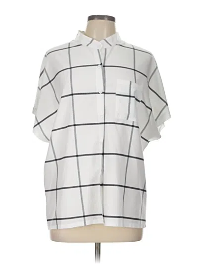 Pre-owned Unbranded Short Sleeve Blouse In White
