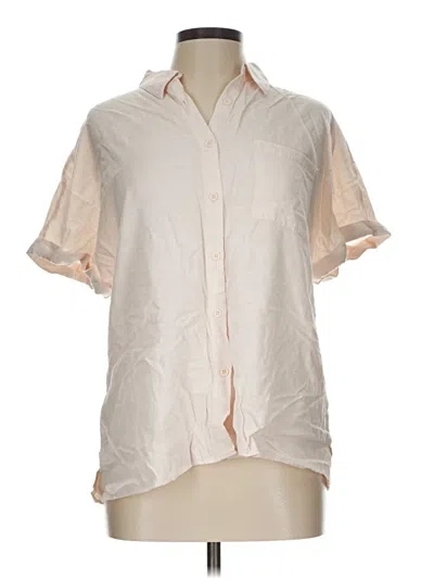 Pre-owned Unbranded Short Sleeve Blouse In White