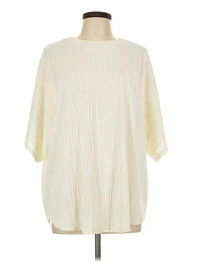 Pre-owned Unbranded Short Sleeve Blouse In White