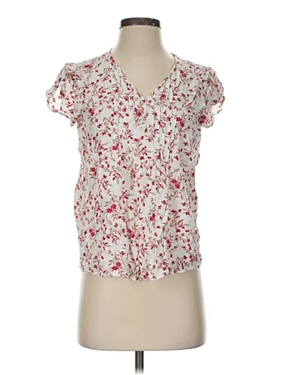 Pre-owned Unbranded Short Sleeve Blouse In White
