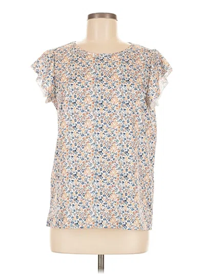 Pre-owned Unbranded Short Sleeve Blouse In White