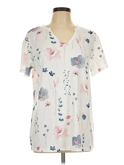 Pre-owned Unbranded Short Sleeve Blouse In White
