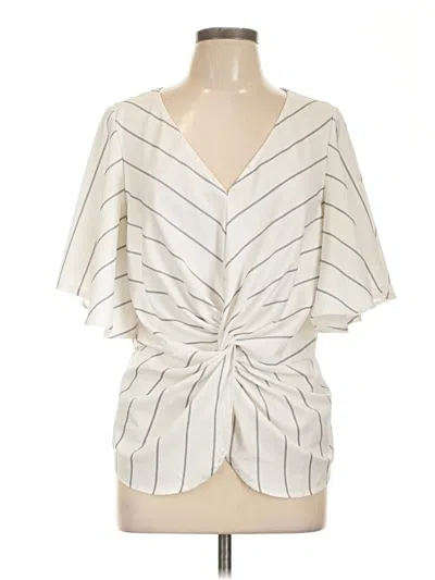 Pre-owned Unbranded Short Sleeve Blouse In White