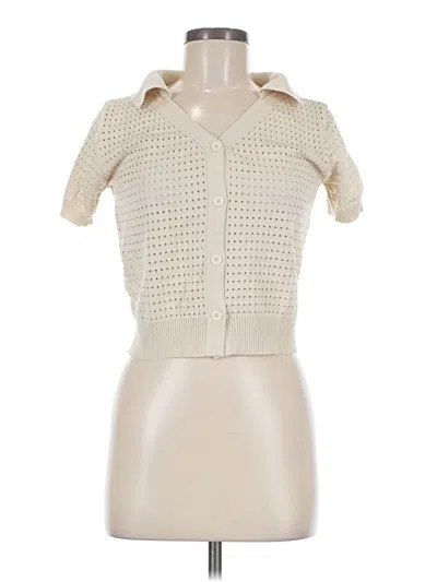 Pre-owned Unbranded Short Sleeve Blouse In White