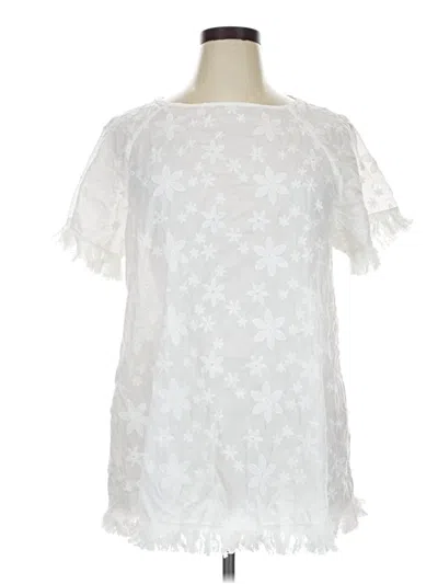 Pre-owned Unbranded Short Sleeve Blouse In White