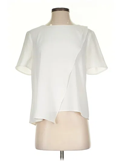 Pre-owned Unbranded Short Sleeve Blouse In White