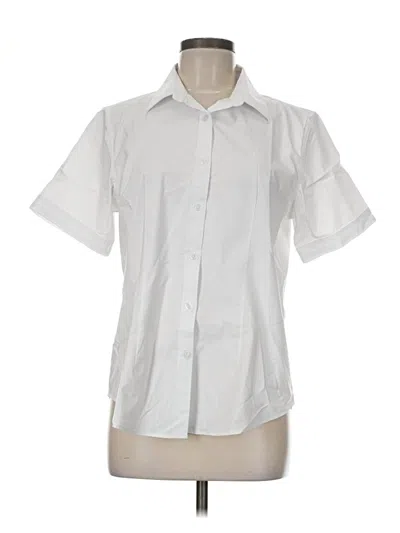Pre-owned Unbranded Short Sleeve Blouse In White
