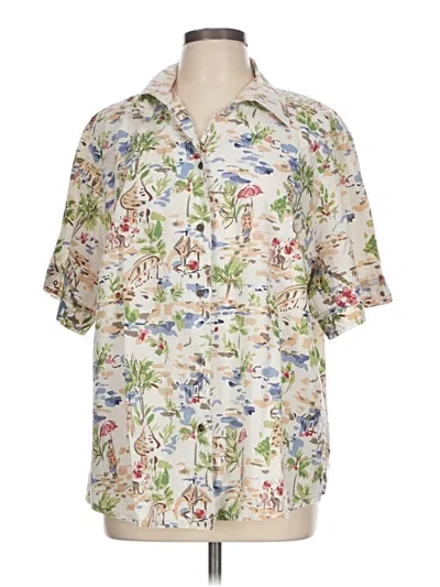 Pre-owned Unbranded Short Sleeve Blouse In White
