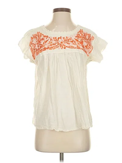 Pre-owned Unbranded Short Sleeve Blouse In White