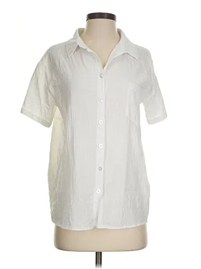 Pre-owned Unbranded Short Sleeve Blouse In White