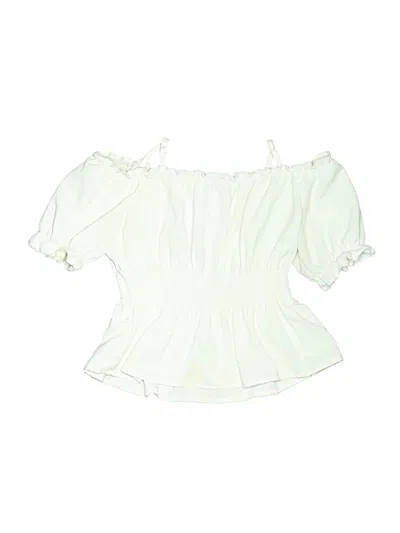 Pre-owned Unbranded Kids' Short Sleeve Blouse In White