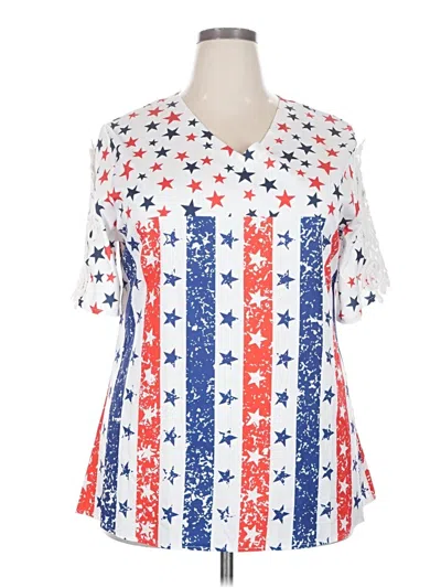 Pre-owned Unbranded Short Sleeve Blouse In White