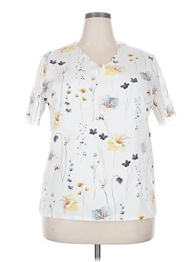 Pre-owned Unbranded Short Sleeve Blouse In White