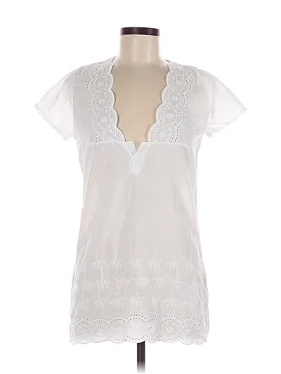 Pre-owned Unbranded Short Sleeve Blouse In White